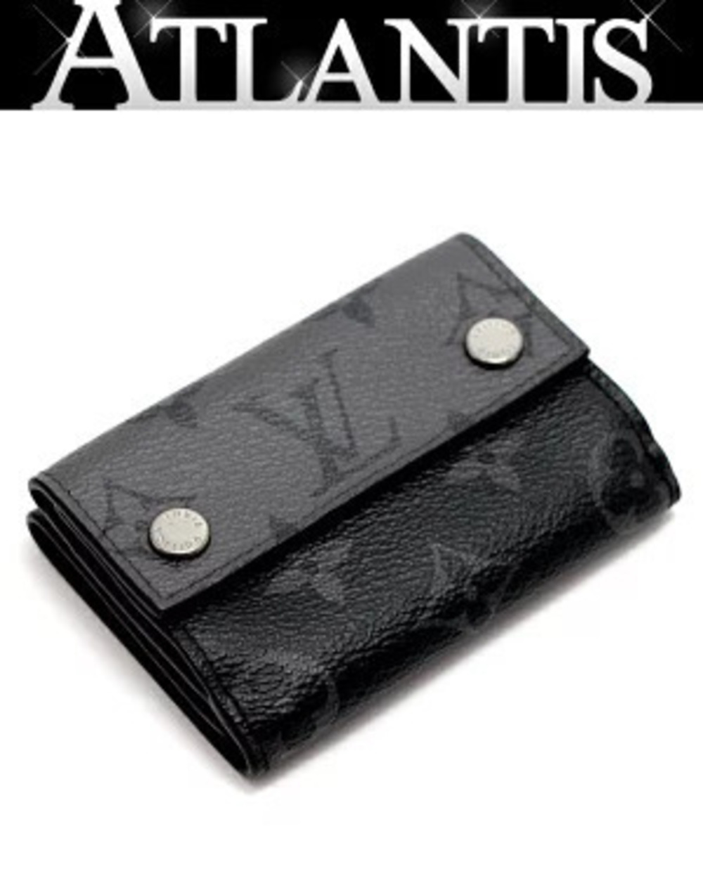 Louis Vuitton Discovery Compact Wallet tri fold Monogram Eclipse Black